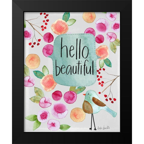 Hello Beautiful I Black Modern Wood Framed Art Print by Doucette, Katie