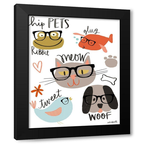 Hip Pets Black Modern Wood Framed Art Print with Double Matting by Doucette, Katie