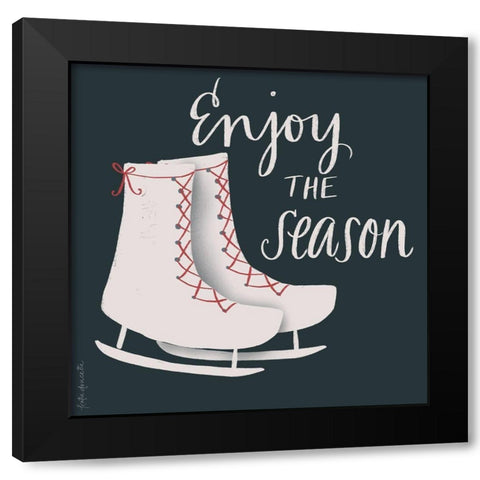 Ice Skates Black Modern Wood Framed Art Print with Double Matting by Doucette, Katie