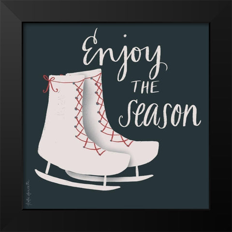 Ice Skates Black Modern Wood Framed Art Print by Doucette, Katie