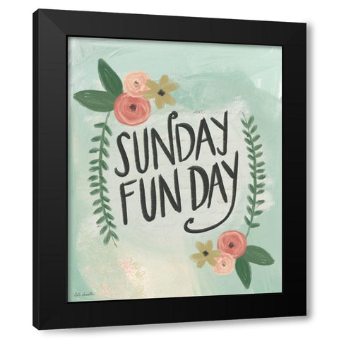 Sunday Funday Black Modern Wood Framed Art Print with Double Matting by Doucette, Katie