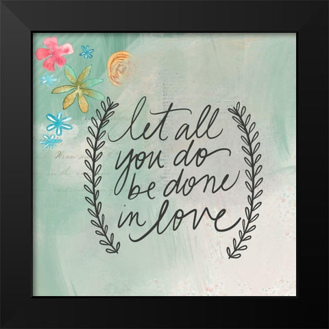 Done in Love Black Modern Wood Framed Art Print by Doucette, Katie