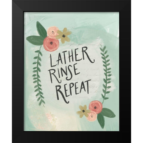 Lather, Rinse, Repeat Black Modern Wood Framed Art Print by Doucette, Katie