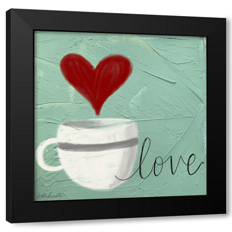 Coffee Love Black Modern Wood Framed Art Print with Double Matting by Doucette, Katie