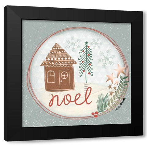 Noel Snow Globe Black Modern Wood Framed Art Print by Doucette, Katie