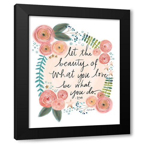 Rumi Quote Black Modern Wood Framed Art Print by Doucette, Katie