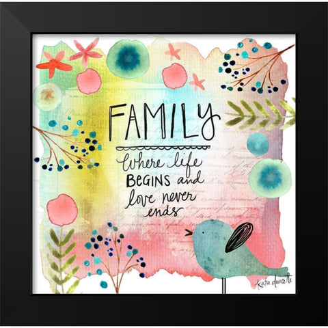 Family Black Modern Wood Framed Art Print by Doucette, Katie