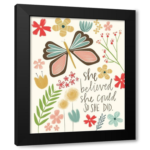Believed She Could Black Modern Wood Framed Art Print by Doucette, Katie