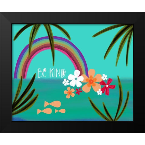 Be Kind Black Modern Wood Framed Art Print by Doucette, Katie