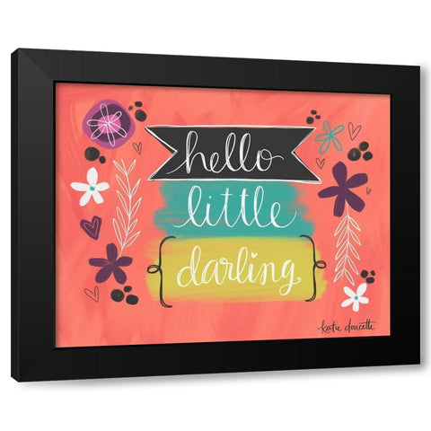 Hello Little Darling Black Modern Wood Framed Art Print with Double Matting by Doucette, Katie