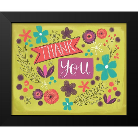 Thank You Black Modern Wood Framed Art Print by Doucette, Katie