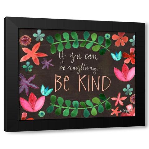 Be Kind Black Modern Wood Framed Art Print with Double Matting by Doucette, Katie