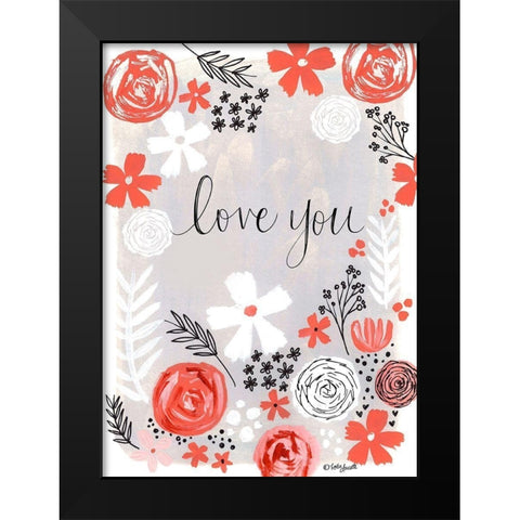Love You Black Modern Wood Framed Art Print by Doucette, Katie