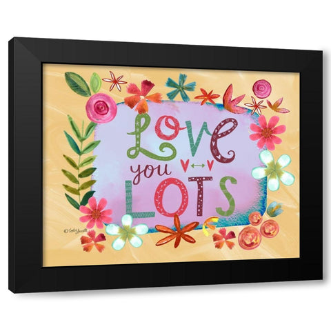 Love You Lots Black Modern Wood Framed Art Print by Doucette, Katie
