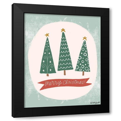Christmas Trees Black Modern Wood Framed Art Print by Doucette, Katie