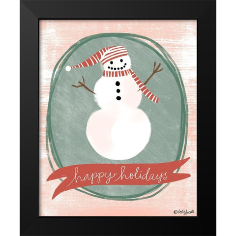 Happy Holidays Black Modern Wood Framed Art Print by Doucette, Katie