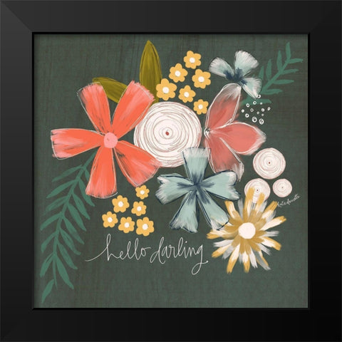 Hello Darling Black Modern Wood Framed Art Print by Doucette, Katie