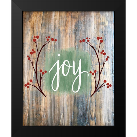 Christmas Joy Black Modern Wood Framed Art Print by Doucette, Katie