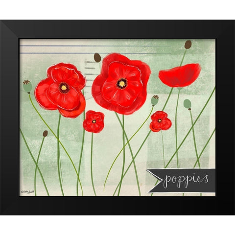 Poppies Black Modern Wood Framed Art Print by Doucette, Katie