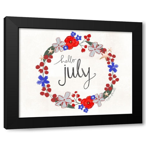 Hello July Black Modern Wood Framed Art Print with Double Matting by Doucette, Katie