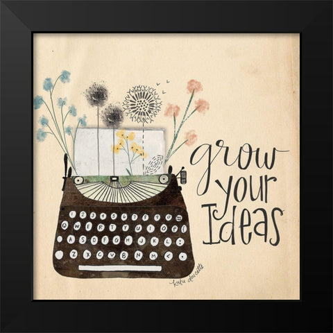 Grow Your Ideas Black Modern Wood Framed Art Print by Doucette, Katie