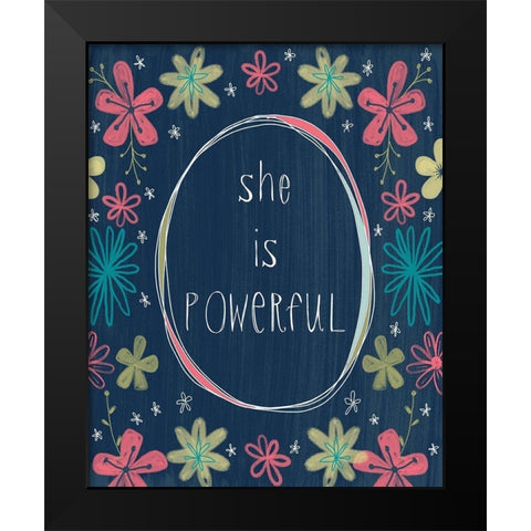 She is Powerful Black Modern Wood Framed Art Print by Doucette, Katie