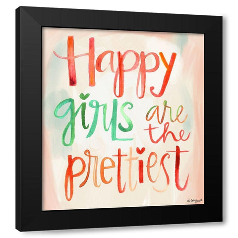 Happy Girls Black Modern Wood Framed Art Print with Double Matting by Doucette, Katie