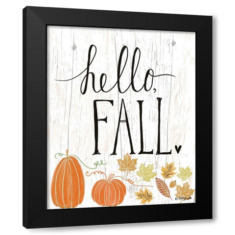 Hello Fall Black Modern Wood Framed Art Print with Double Matting by Doucette, Katie
