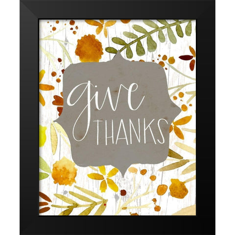 Give Thanks II Black Modern Wood Framed Art Print by Doucette, Katie