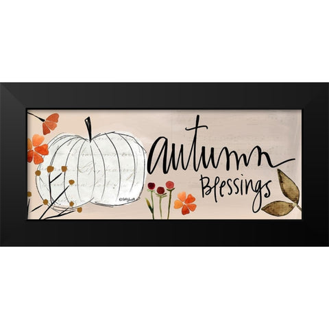 Autumn Blessings Black Modern Wood Framed Art Print by Doucette, Katie