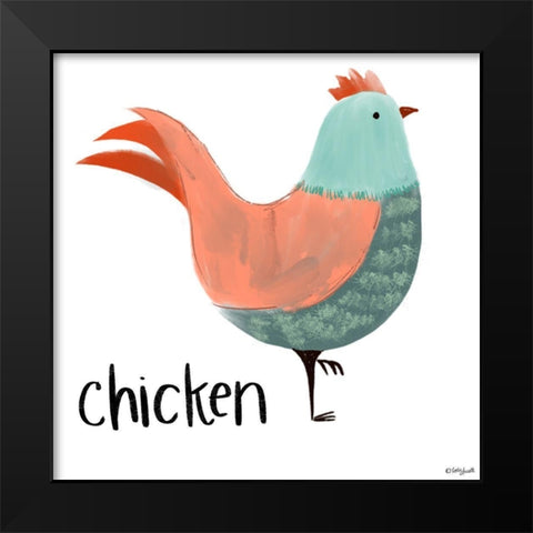 Chicken Black Modern Wood Framed Art Print by Doucette, Katie