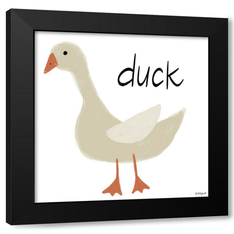 Duck Black Modern Wood Framed Art Print with Double Matting by Doucette, Katie