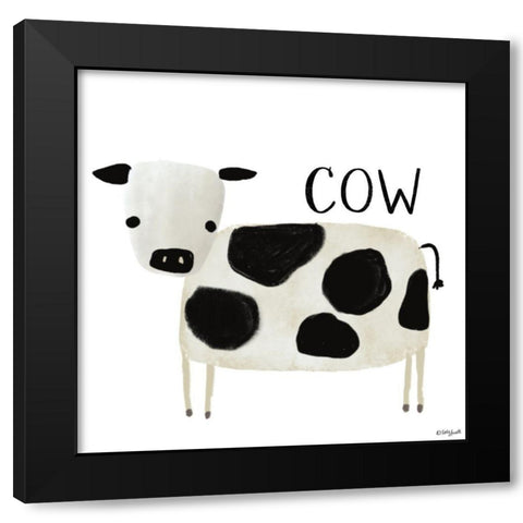 Cow Black Modern Wood Framed Art Print with Double Matting by Doucette, Katie