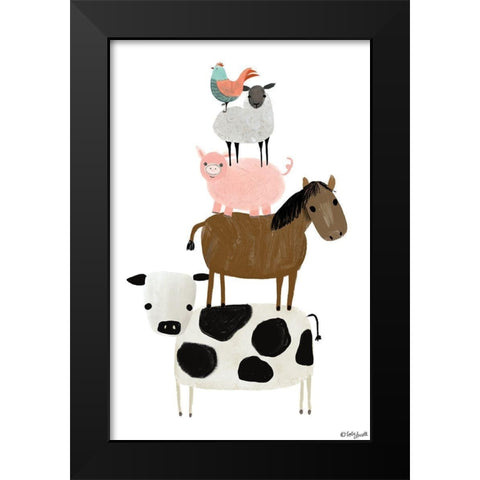 Farm Buddies Black Modern Wood Framed Art Print by Doucette, Katie
