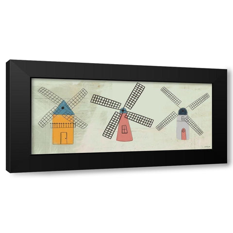 Windmills Black Modern Wood Framed Art Print by Doucette, Katie