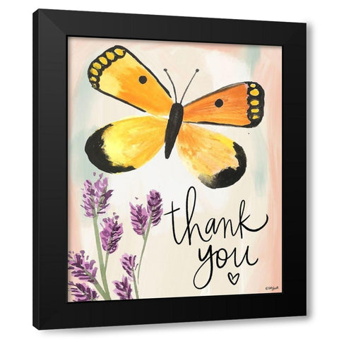 Thank You Black Modern Wood Framed Art Print with Double Matting by Doucette, Katie