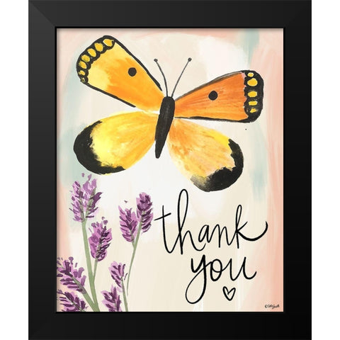 Thank You Black Modern Wood Framed Art Print by Doucette, Katie