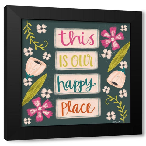 This is Our Happy Place Black Modern Wood Framed Art Print with Double Matting by Doucette, Katie