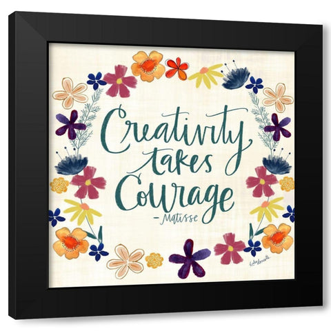 Creativity Takes Courage Black Modern Wood Framed Art Print with Double Matting by Doucette, Katie