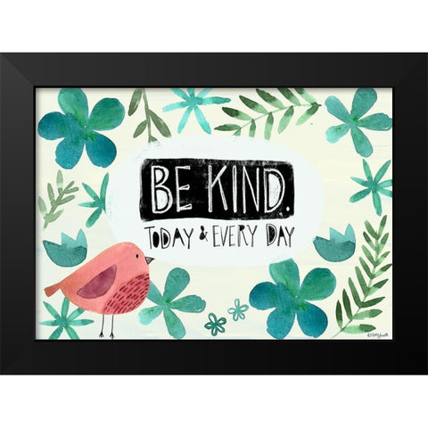 Be Kind Black Modern Wood Framed Art Print by Doucette, Katie