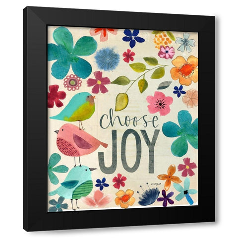 Choose Joy Black Modern Wood Framed Art Print by Doucette, Katie