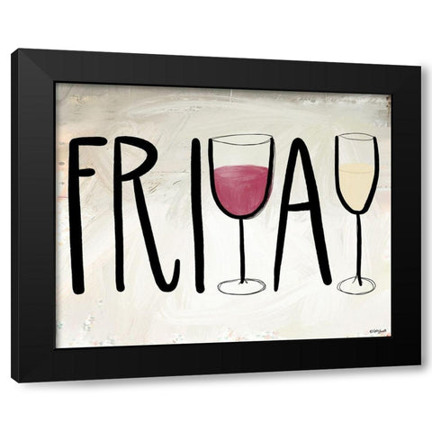 FriYAY Black Modern Wood Framed Art Print by Doucette, Katie