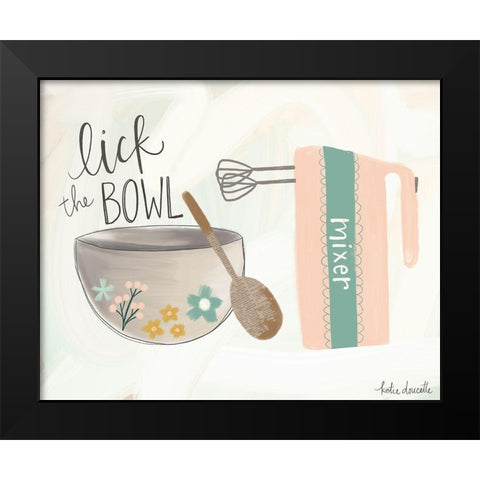 Lick the Bowl Black Modern Wood Framed Art Print by Doucette, Katie