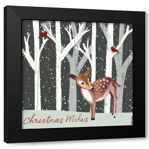 Christmas Wishes Black Modern Wood Framed Art Print by Doucette, Katie