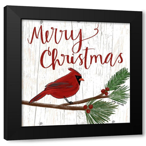 Christmas Cardinal Black Modern Wood Framed Art Print with Double Matting by Doucette, Katie