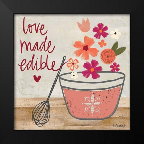 Love Made Edible Black Modern Wood Framed Art Print by Doucette, Katie