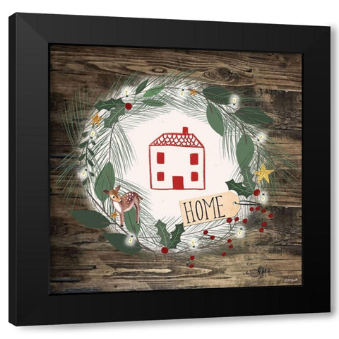 Home Fawn Black Modern Wood Framed Art Print by Doucette, Katie