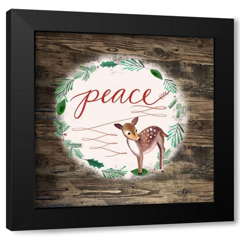Peace Fawn Black Modern Wood Framed Art Print with Double Matting by Doucette, Katie