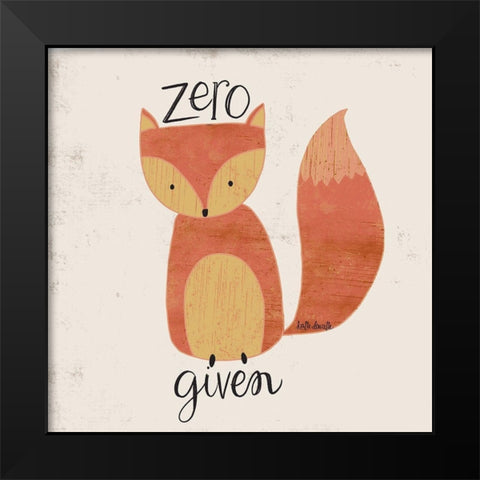 Zero Fox Black Modern Wood Framed Art Print by Doucette, Katie