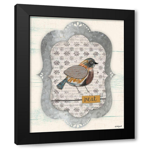 Shabby Bird Black Modern Wood Framed Art Print by Doucette, Katie